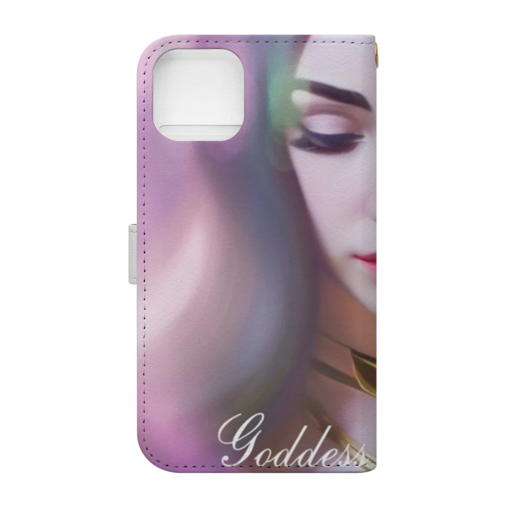 💖宇宙整体♪🌈♪こころからだチャンネル♪💖のuniversal Princess〜Goddess of Mercy〜 Book-Style Smartphone Case :back