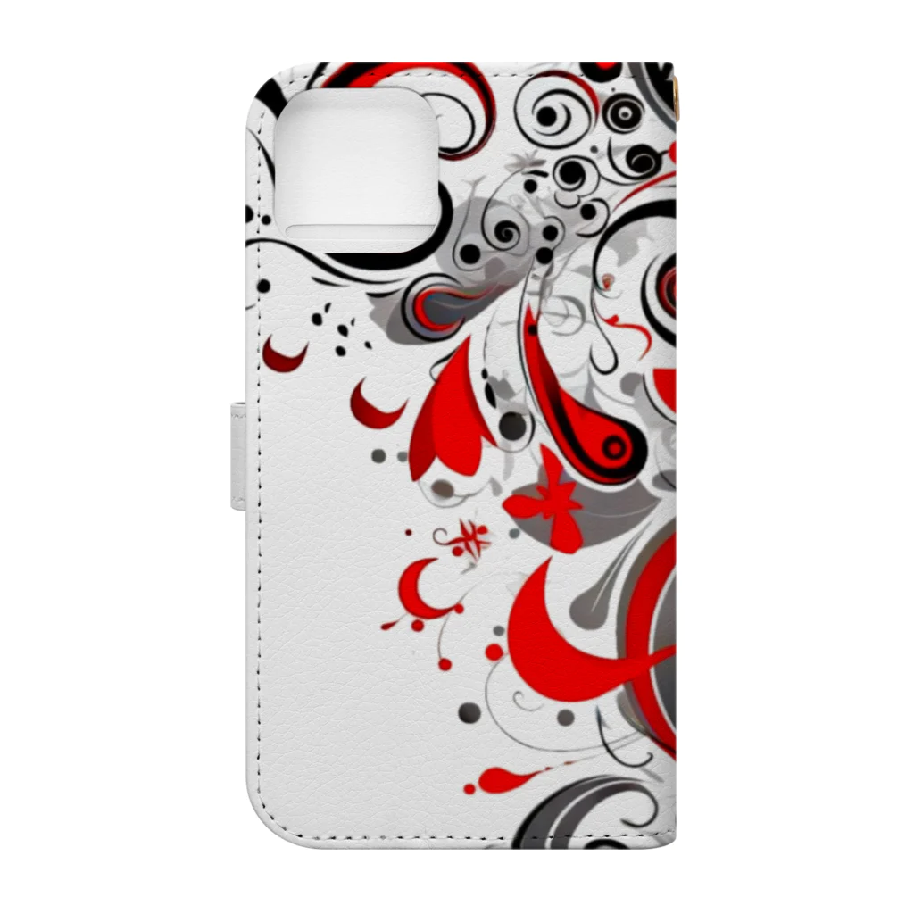 AliceDesignLab.のRed&Black Book-Style Smartphone Case :back