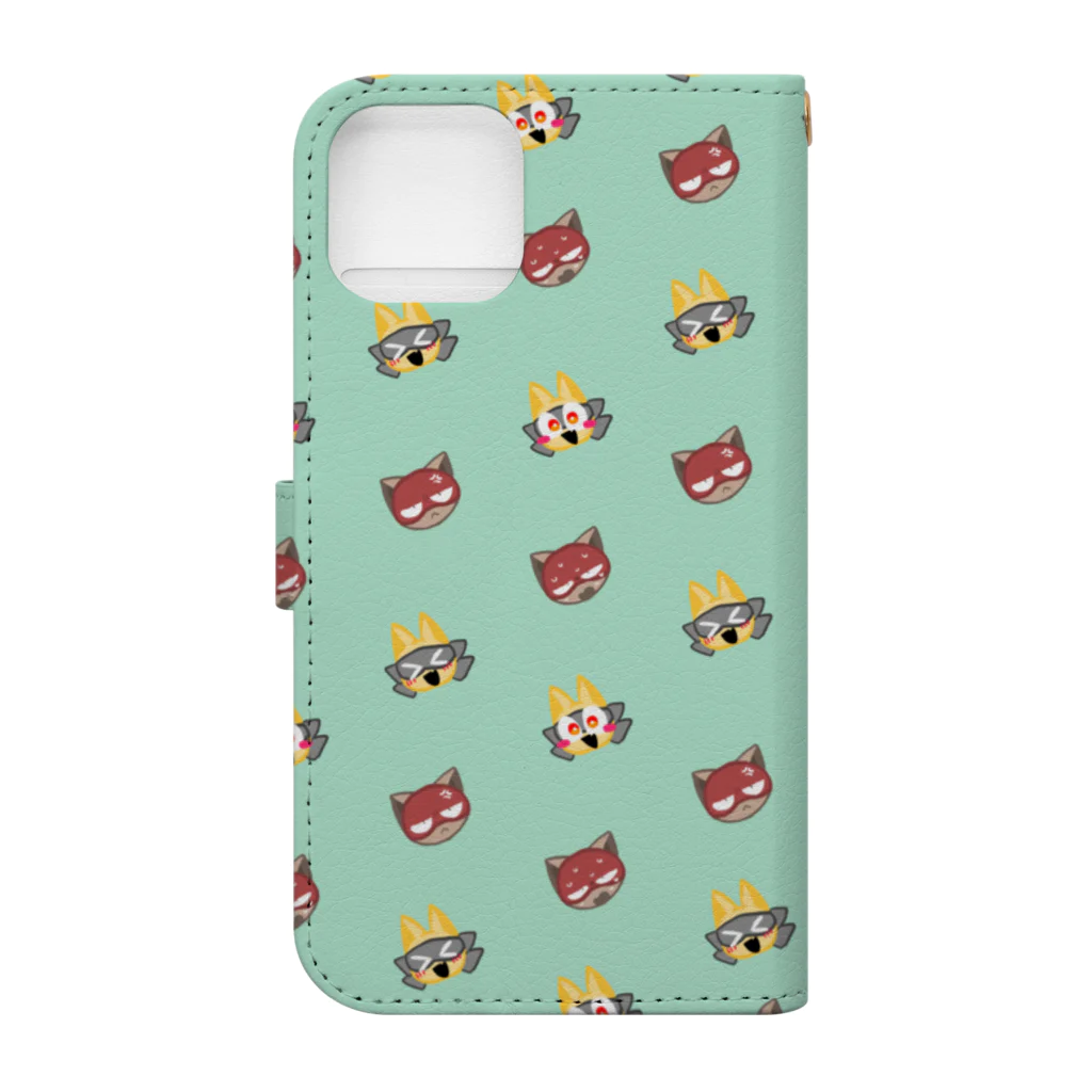 黒猫🐧のヒーローくんとヴィランくん　にこにこ！ Book-Style Smartphone Case :back