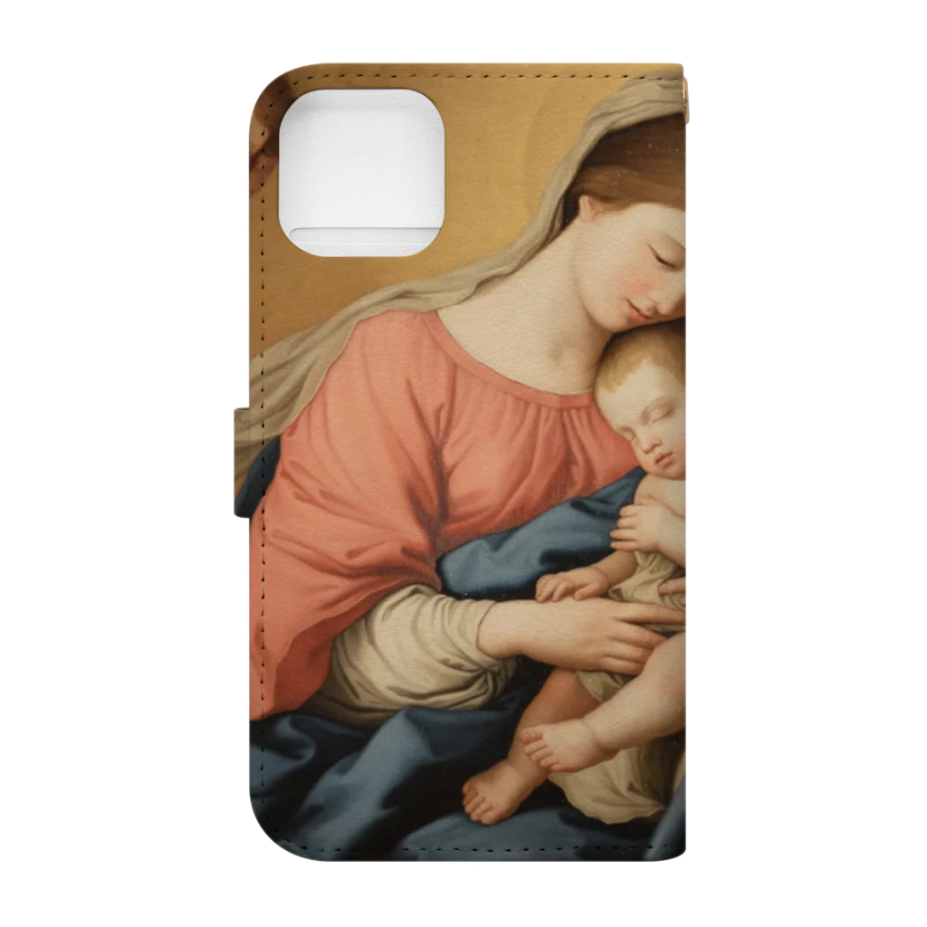 世界美術商店のマドンナと子供と天使たち / Madonna with Child and Angels Book-Style Smartphone Case :back