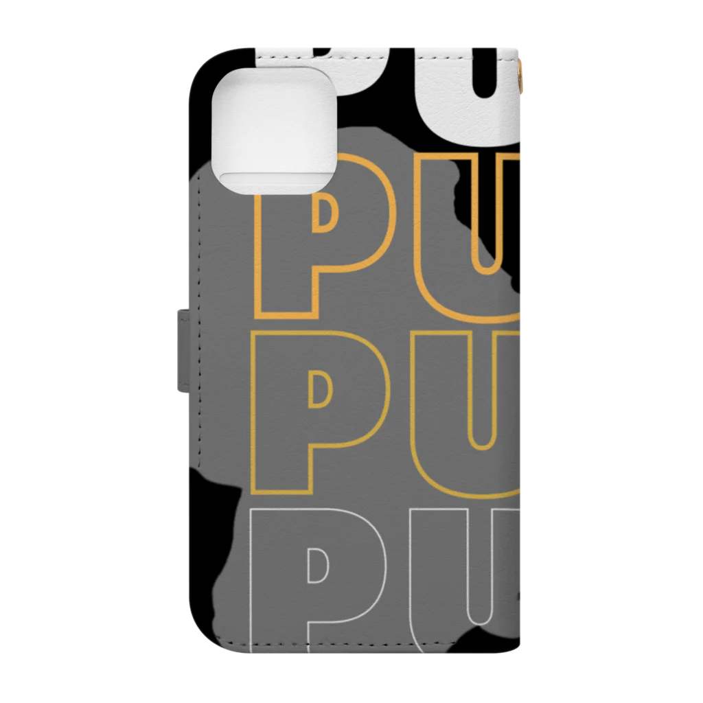 INULAVITAのPug silhouette Book-Style Smartphone Case :back