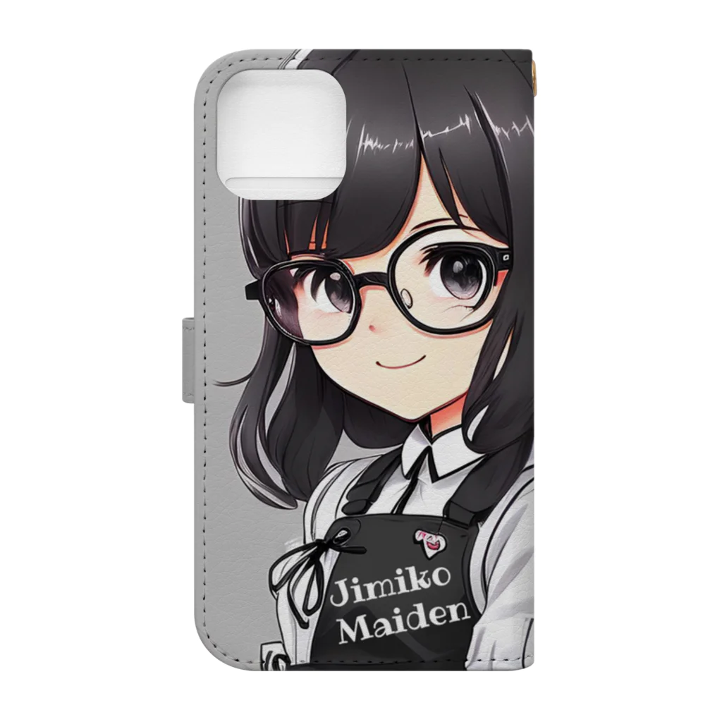 Jimiko Maiden (ジミコメイデン)の【Jimiko Maiden】にっこりメイド（ディフォルメ）（缶バッジ）（iPhoneケース） 手帳型スマホケースの裏面