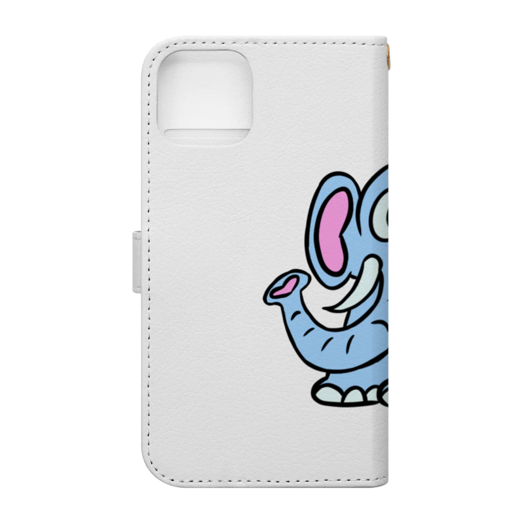 じゅうに（Jyuuni）の0002・青いぞうさん（じゅうにブランド） Book-Style Smartphone Case :back