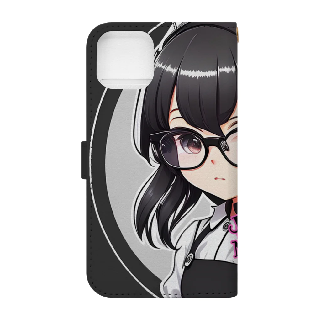 Jimiko Maiden (ジミコメイデン)の【Jimiko Maiden】おすましメイド（缶バッジ）（iPhoneケース） Book-Style Smartphone Case :back