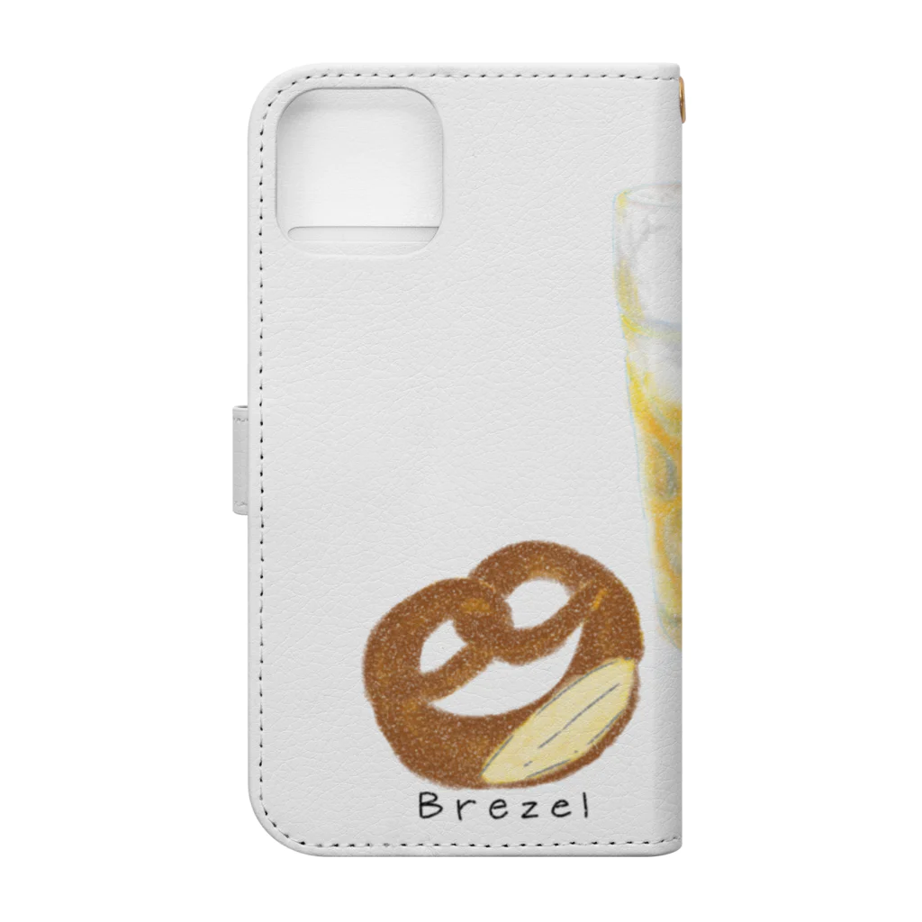 Handgestrickt Ju shopのBrezel und Bier ／ブレッツェル＆ビール Book-Style Smartphone Case :back