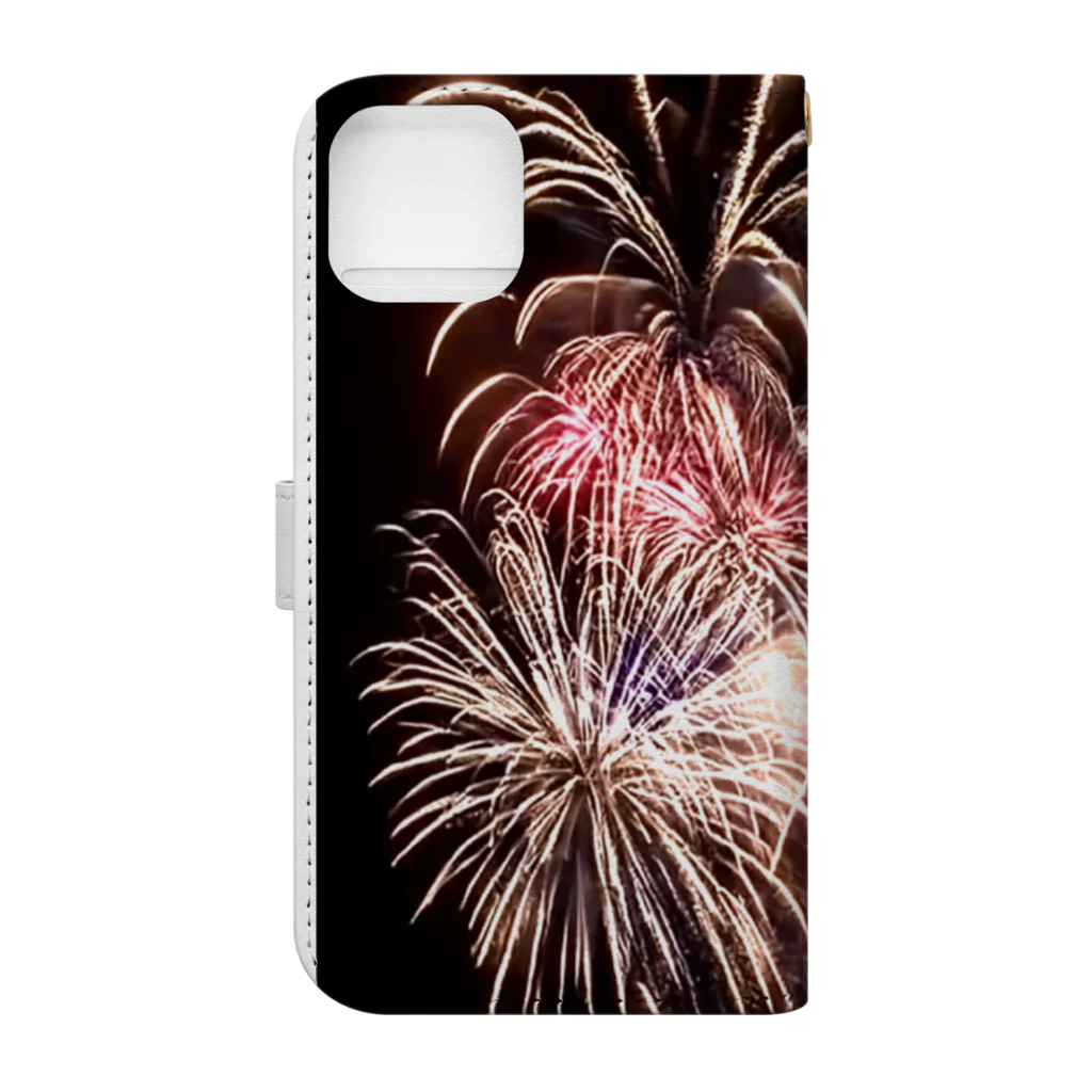 SAMURAI_JPの花火Fireworks（カラー） Book-Style Smartphone Case :back