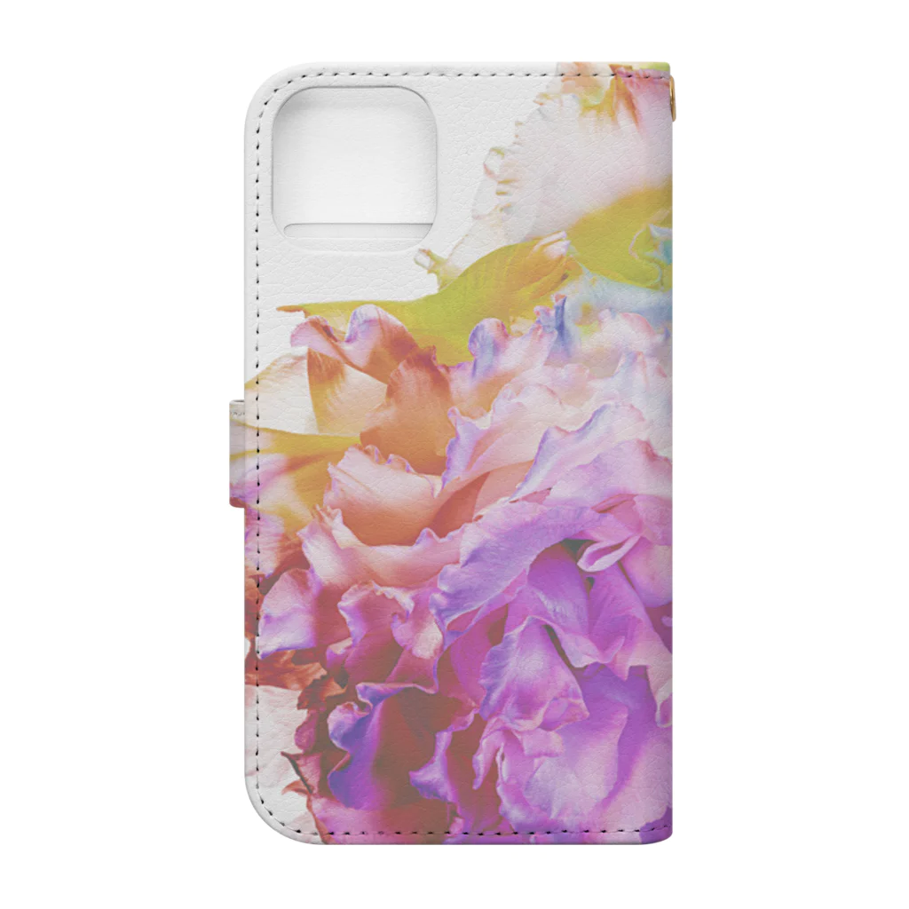 K_flowerのRainbow Carnation Book-Style Smartphone Case :back