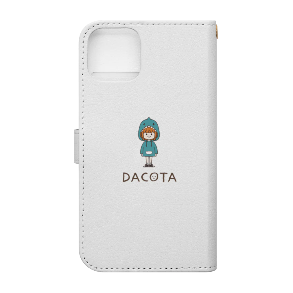 Team DACOTAのNo.072 ふかひれ【黒ロゴ】 Book-Style Smartphone Case :back