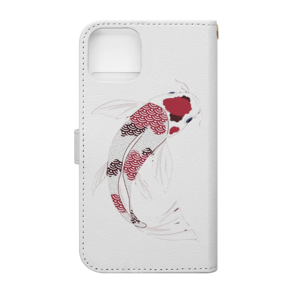 Musicatの錦鯉seigaiha Book-Style Smartphone Case :back