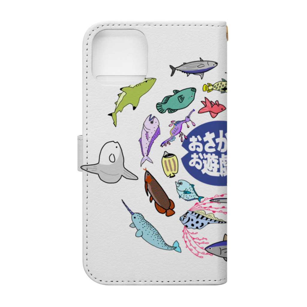 星華 -SEIKAcreate-のおさかなさんのお遊戯会 Book-Style Smartphone Case :back