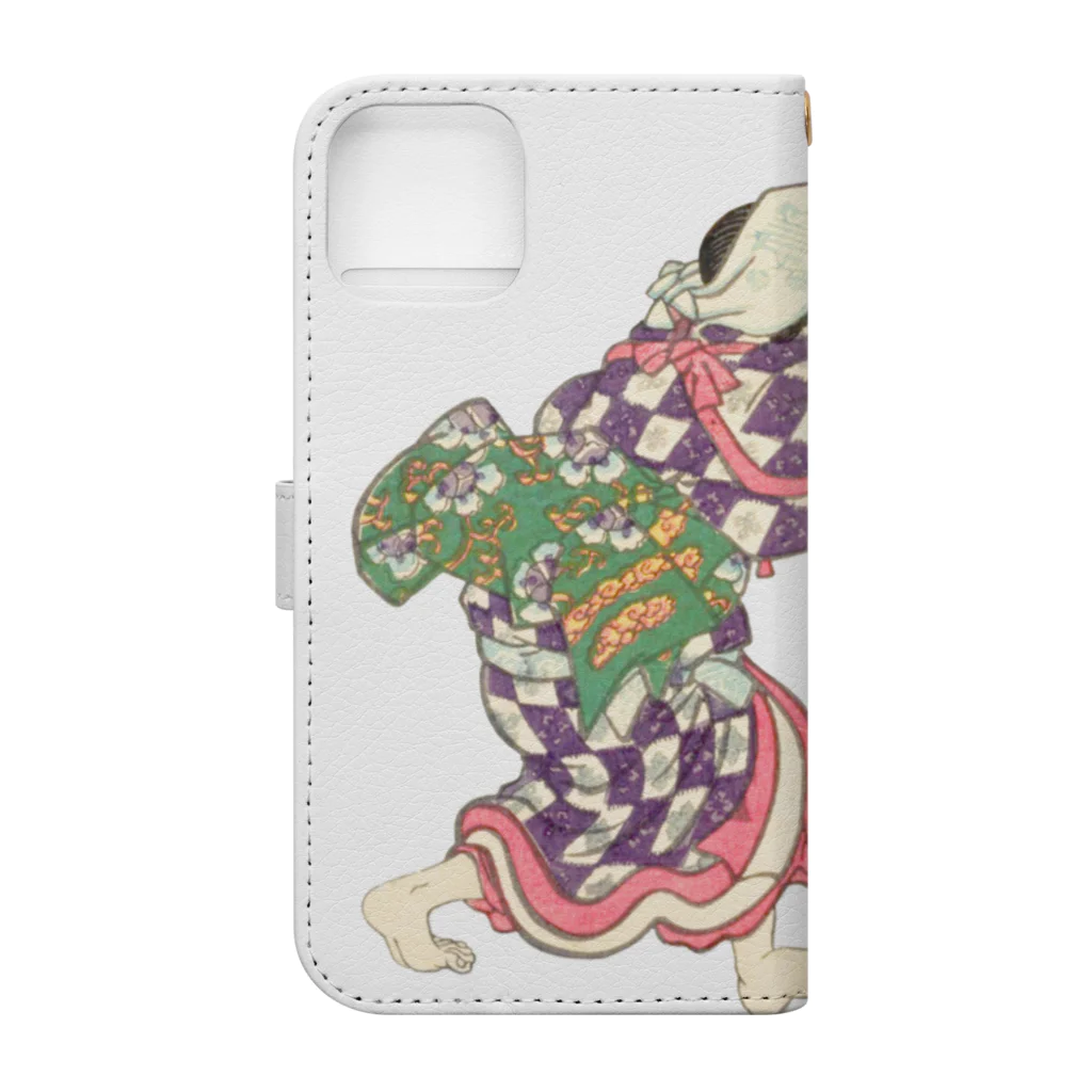 浮世絵ショップ のどぐろ　UKIYOE SHOP NODOGUROの  タコ　明石浦汐干狩図 / Akashiura clam digging Book-Style Smartphone Case :back