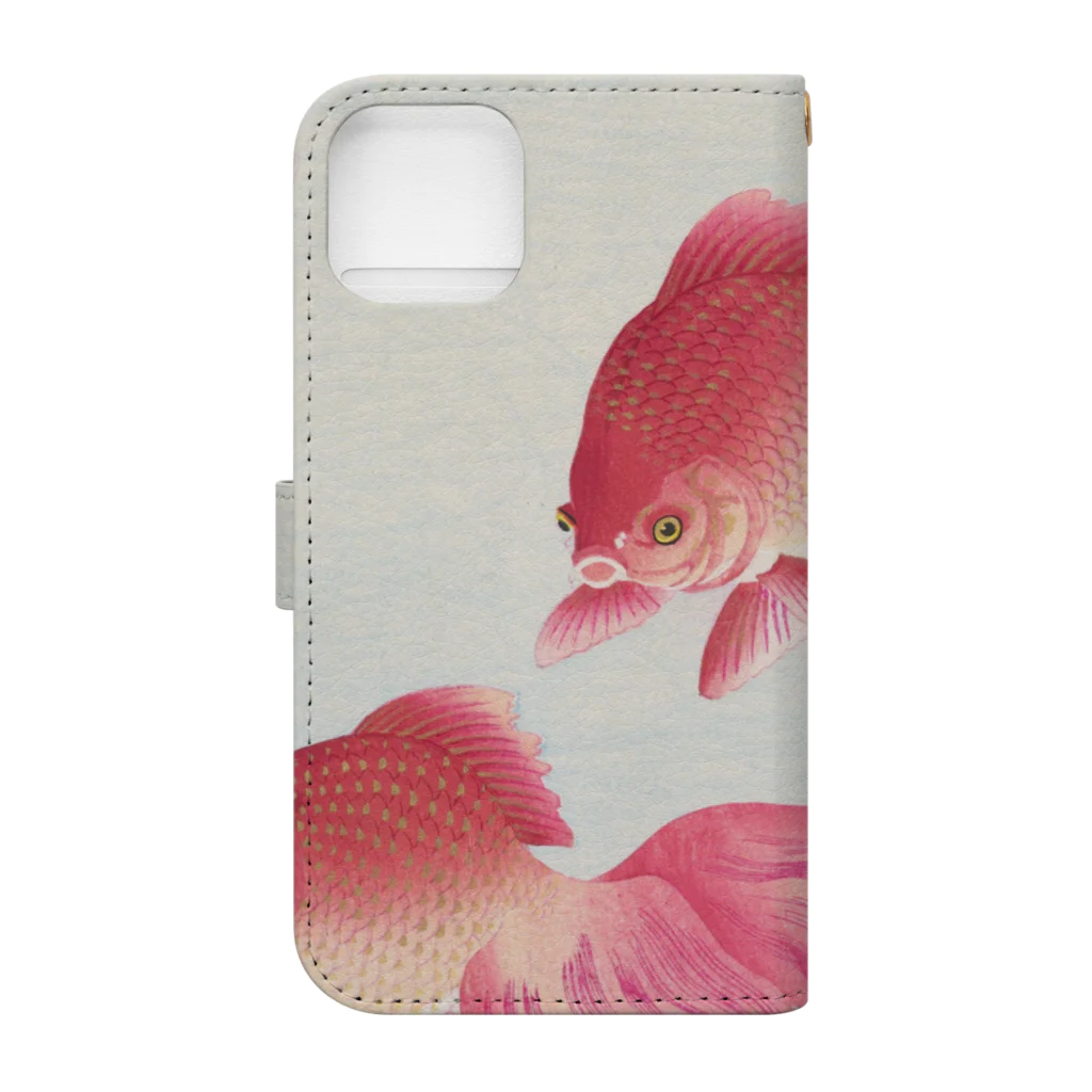 大正ロマン・昭和モダンの小原古邨 [金魚] 大正浪漫 Book-Style Smartphone Case :back