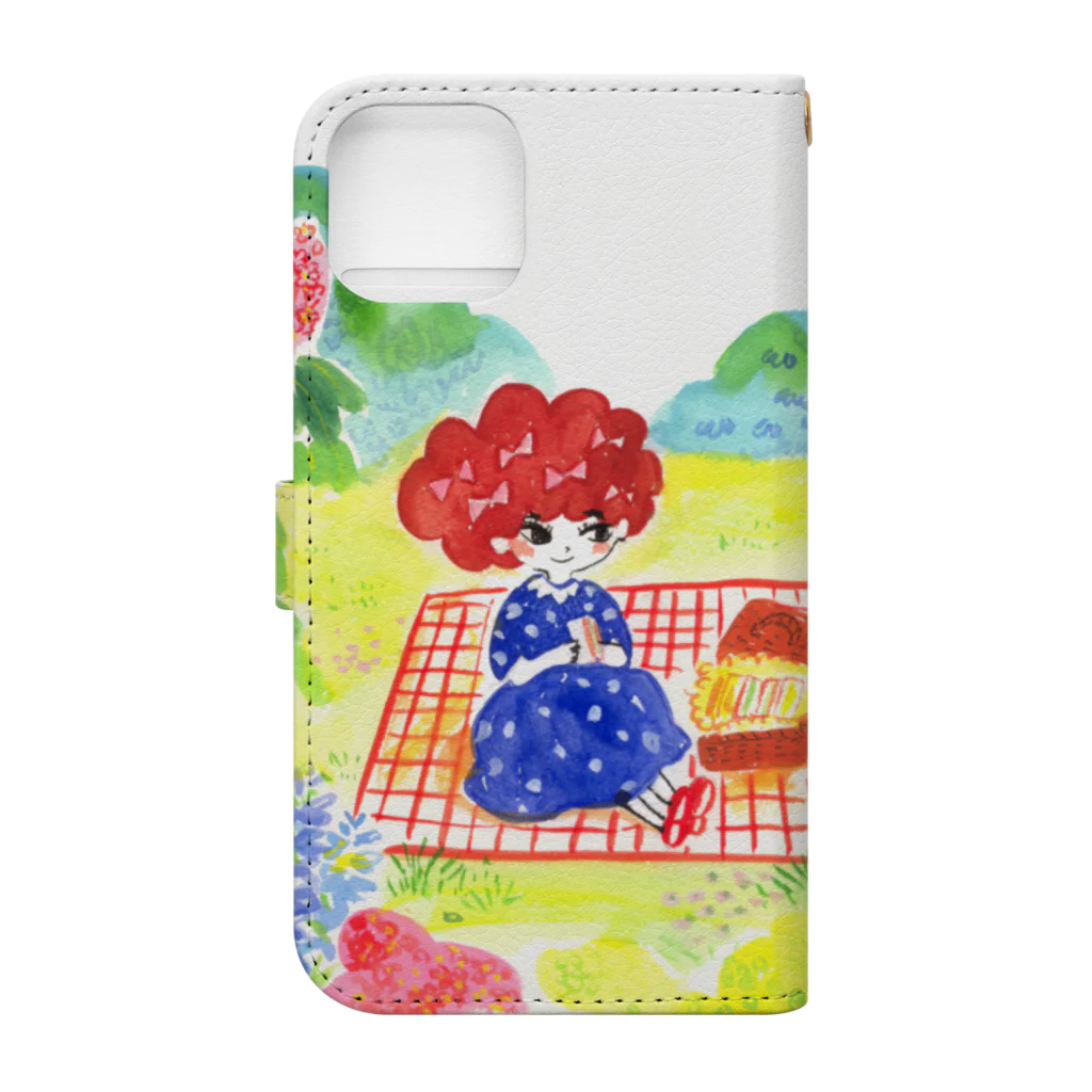 piccolokkoのピクニック Book-Style Smartphone Case :back