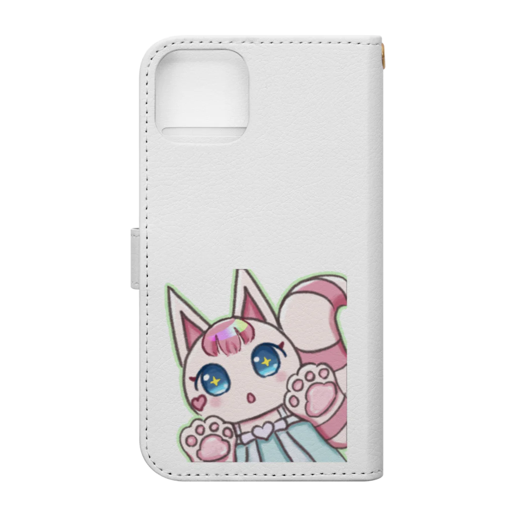 かしのねこのかしのねこ Book-Style Smartphone Case :back