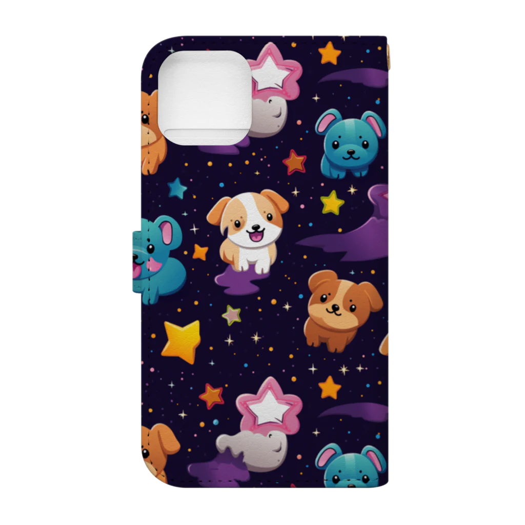 Vasetti_pressの可愛い犬の柄 Book-Style Smartphone Case :back