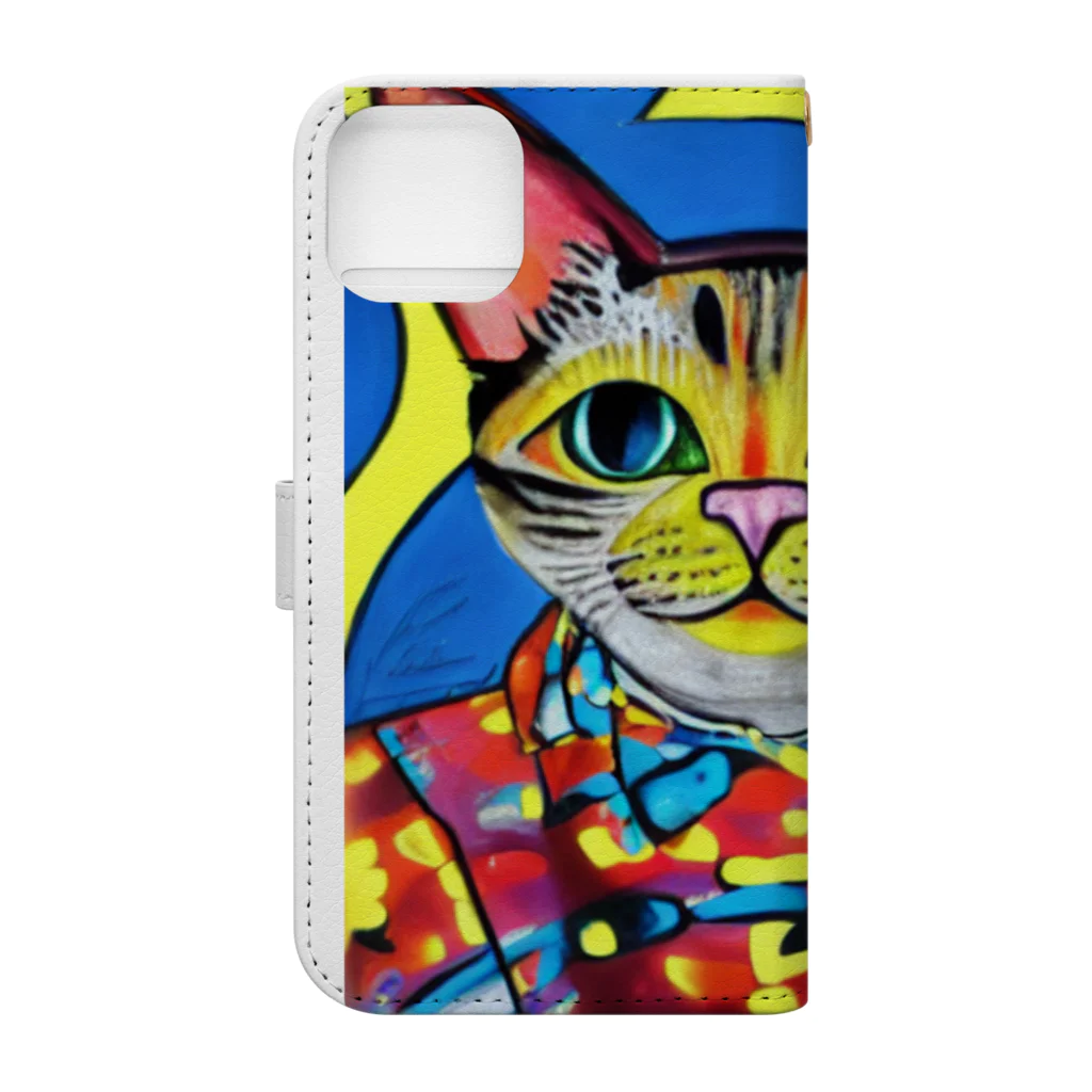 miehayashi1984のファンキーcat Book-Style Smartphone Case :back