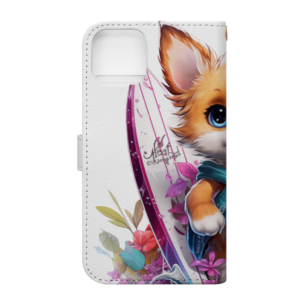 みゆみん@YouTuber ／M|Little Kit Foxのサーフィン 兄妹(兄) スマホケース Book-Style Smartphone Case :back