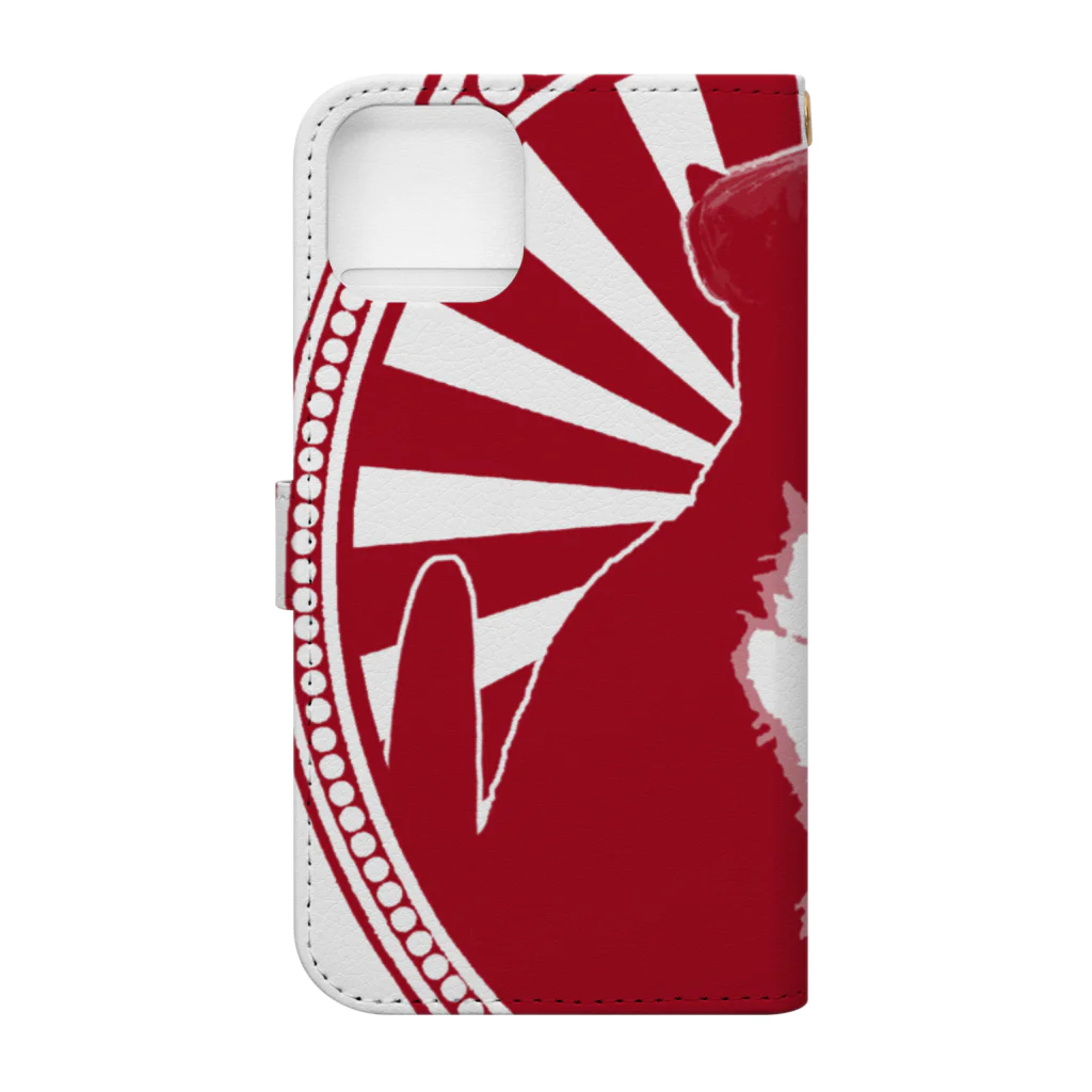 中華呪術堂（チャイナマジックホール）の【赤・表】改☆人民帽猫  Book-Style Smartphone Case :back