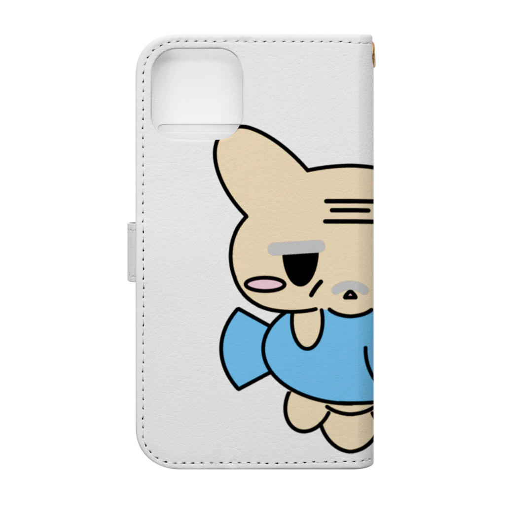 ムスっと！のおじじねこさん Book-Style Smartphone Case :back