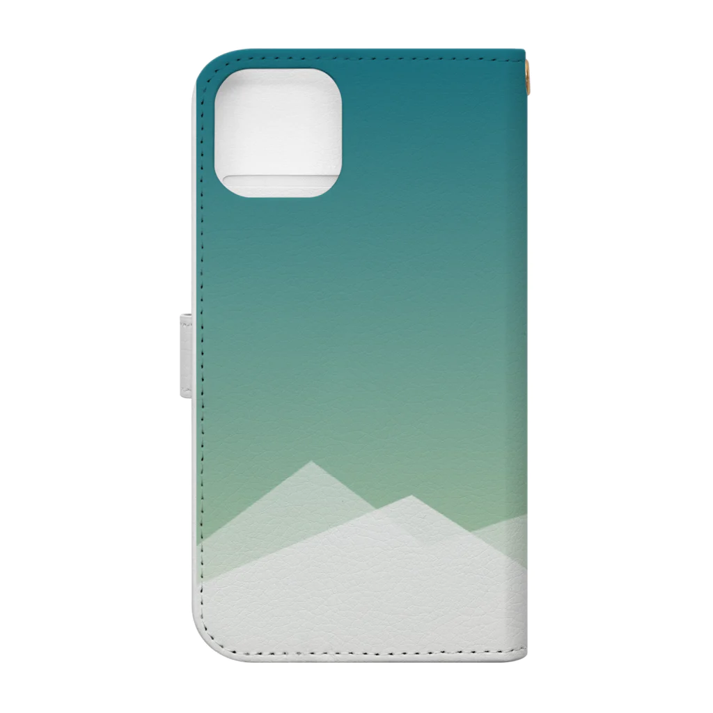 エアレーションの独り言の雪山と満月 Book-Style Smartphone Case :back