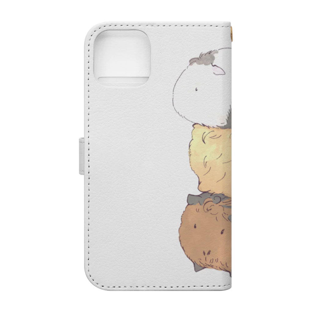 momomo_omiのモルモットつみつみver1 Book-Style Smartphone Case :back