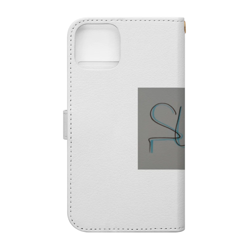 SURF810のSURF 文字(青影) Book-Style Smartphone Case :back