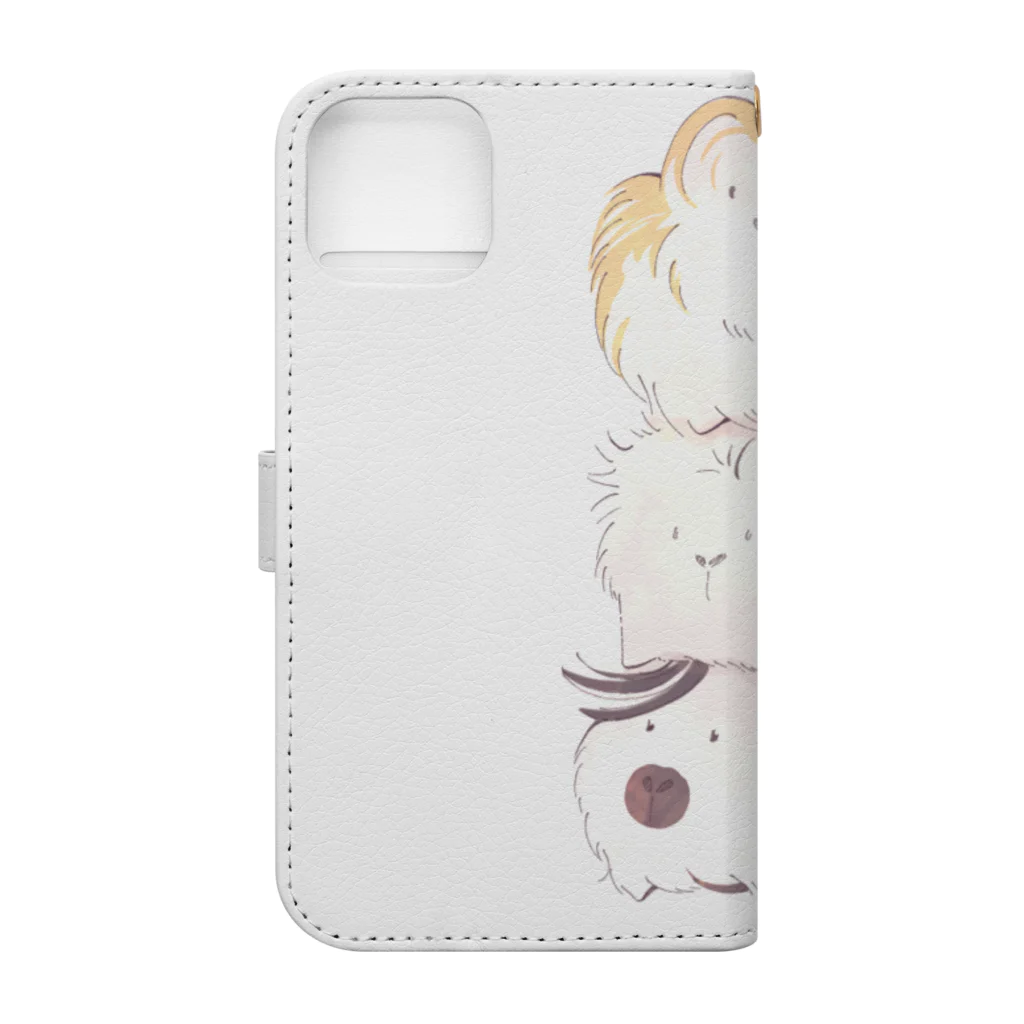 momomo_omiのモルモットつみつみver3 Book-Style Smartphone Case :back