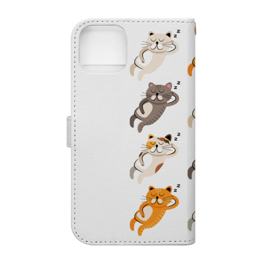 ＠meiliecat🐈original goodsのみんにゃでごろね Book-Style Smartphone Case :back