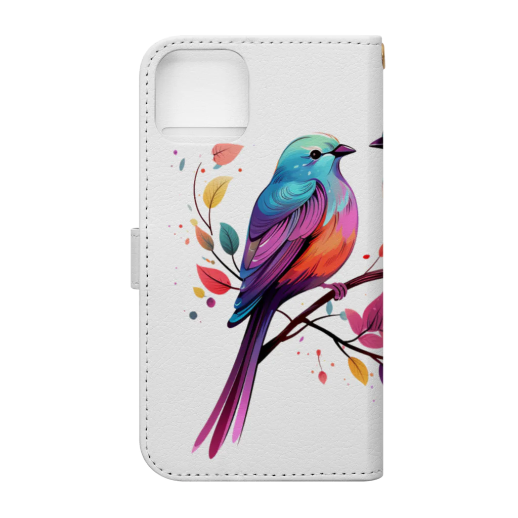 BunnyBloomのBirds in the Ramus Book-Style Smartphone Case :back