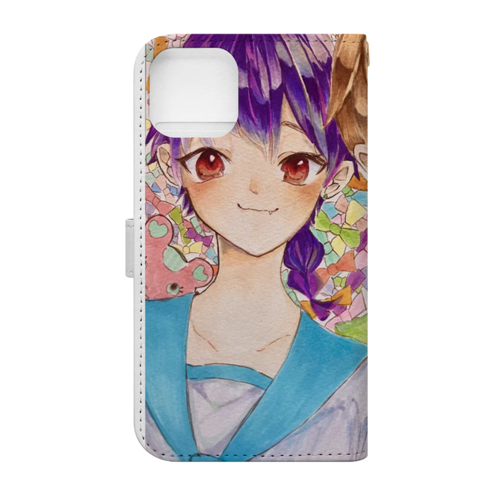 _a888popuriのカラフルくん Book-Style Smartphone Case :back