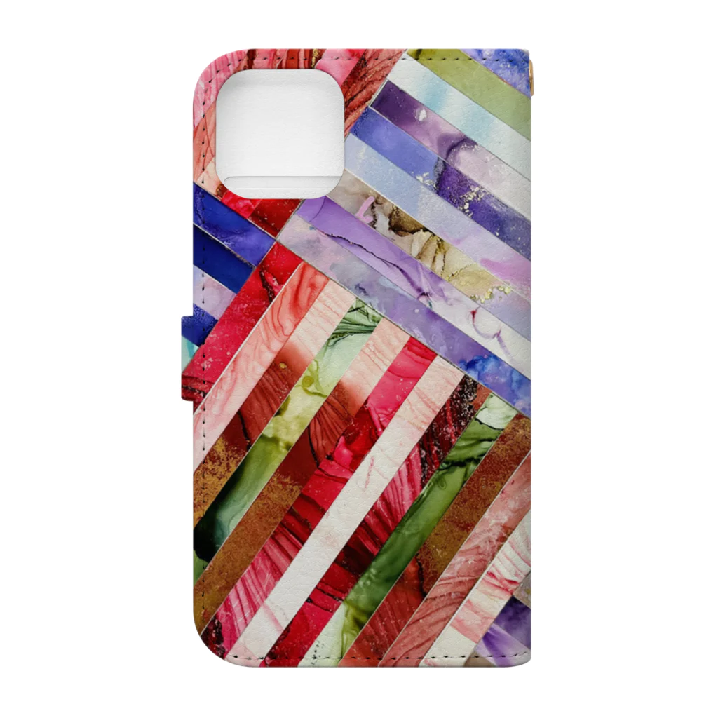 janetの stripes Book-Style Smartphone Case :back