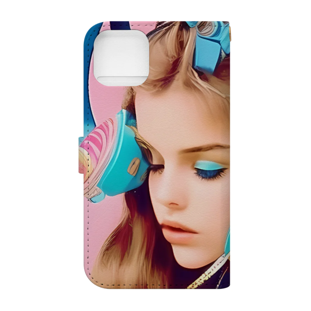 Headphonegirlのヘッドフォンガール 手帳型スマホケースの裏面