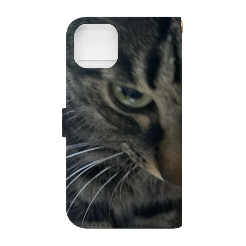 保護猫しじみのおこねこ（怒猫）保護猫しじみ Book-Style Smartphone Case :back