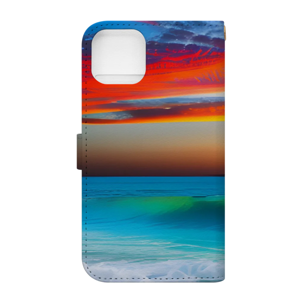 takuの穏やかな宝物のsunset  beach Book-Style Smartphone Case :back