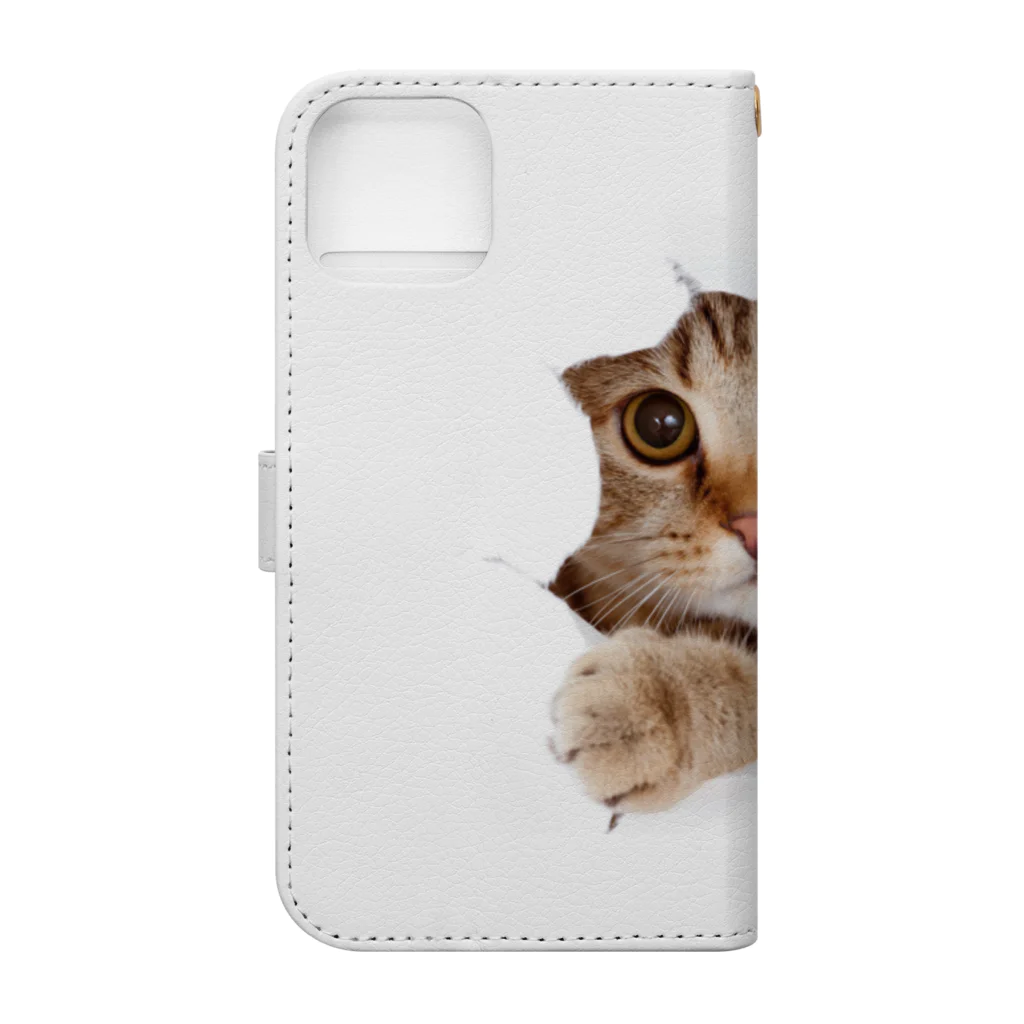 ただの猫好きのWhite Free Cute Funny Cat T-shirt Book-Style Smartphone Case :back