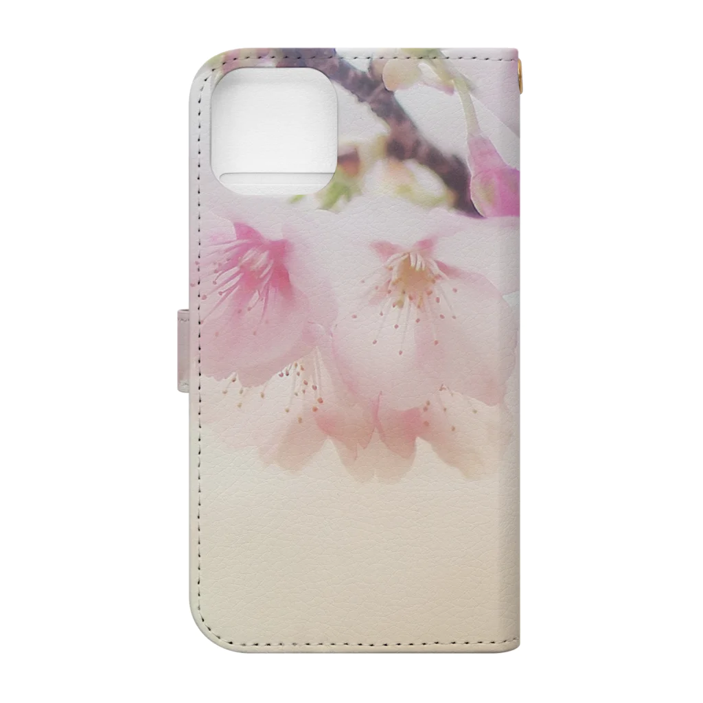 I miss you の河津桜 Book-Style Smartphone Case :back