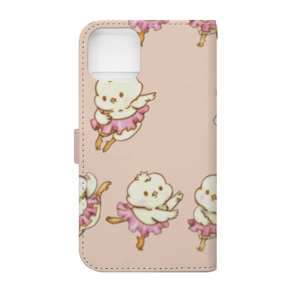 BabyBallerina🩰ONLINESHOPのひよこバレエテクニック Book-Style Smartphone Case :back