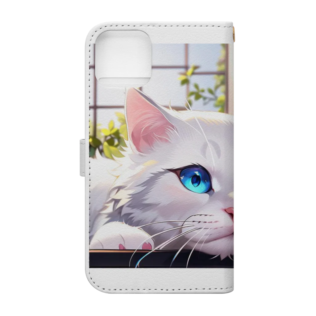 CROSS Kの窓から眺めてる猫(タイプB ) Book-Style Smartphone Case :back