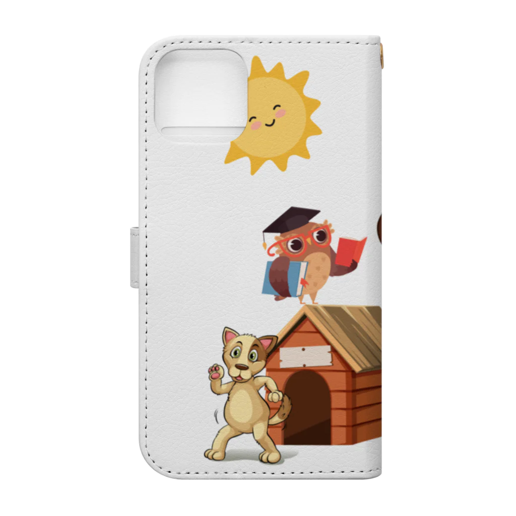 キイロチャンのアニマル学校 Book-Style Smartphone Case :back