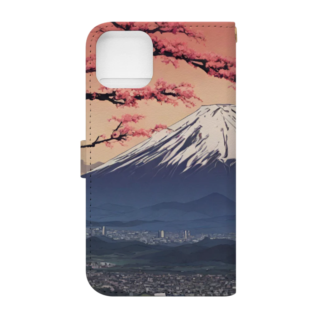 saru88の富士山 Book-Style Smartphone Case :back