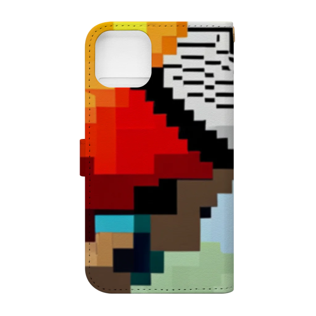 good★holidayのドット絵のオウム Book-Style Smartphone Case :back