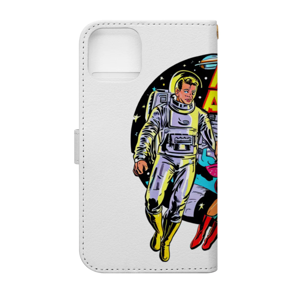 islandmoon13の宇宙の男女　　昔のアメコミ風 Book-Style Smartphone Case :back