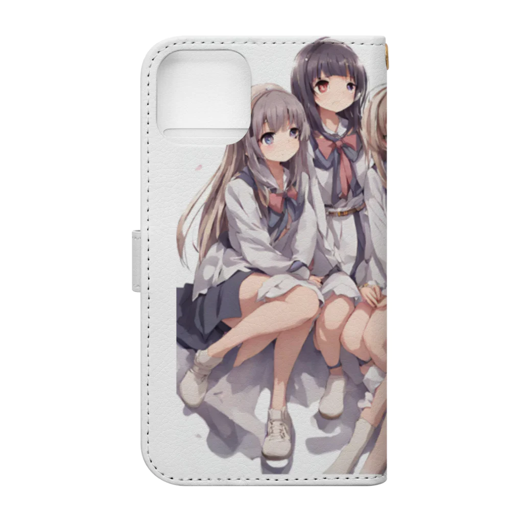 KAZU SHOPの萌え系　癒し系女子　 Book-Style Smartphone Case :back