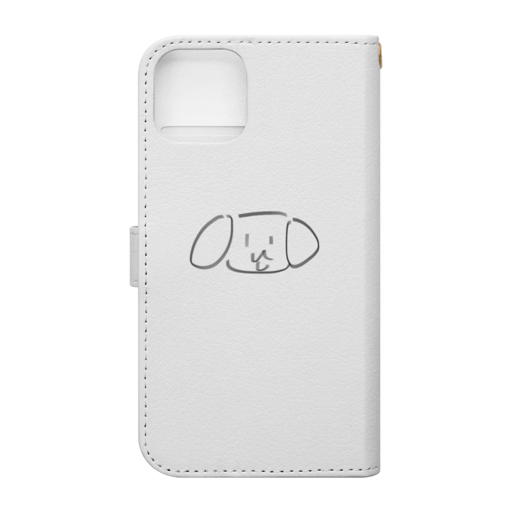 おにまる。の3秒で描いたいぬくん グッツ Book-Style Smartphone Case :back