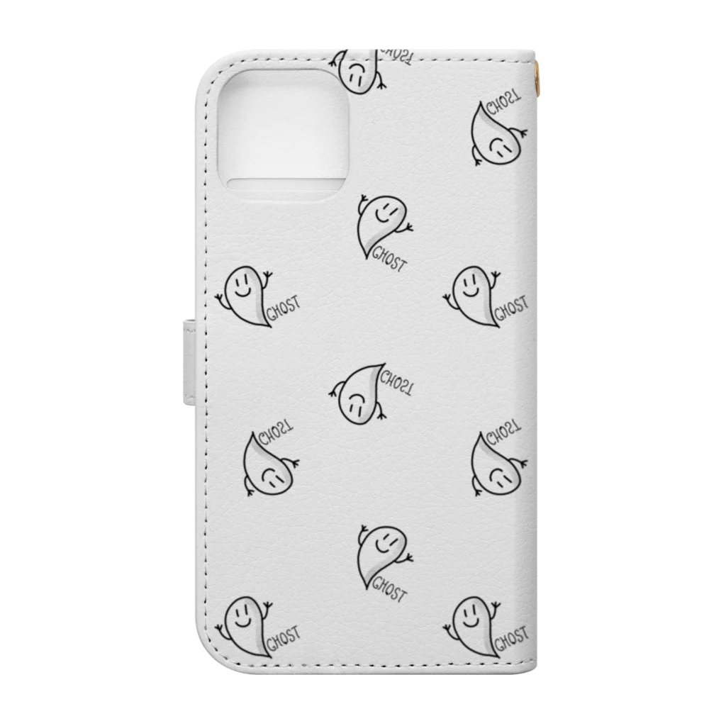 @taku coconeの@takuのイラストシリーズ　ghost 柄 Book-Style Smartphone Case :back