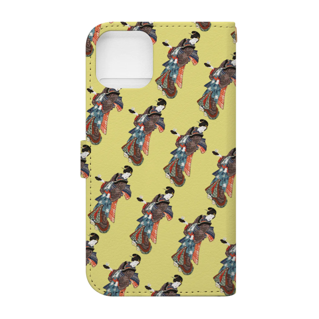 sachiko_goodsの百人美女　浅草寺（黄色） Book-Style Smartphone Case :back