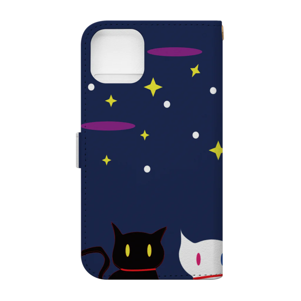 Amasyuiroのmagboxシリーズ　猫月夜 Book-Style Smartphone Case :back