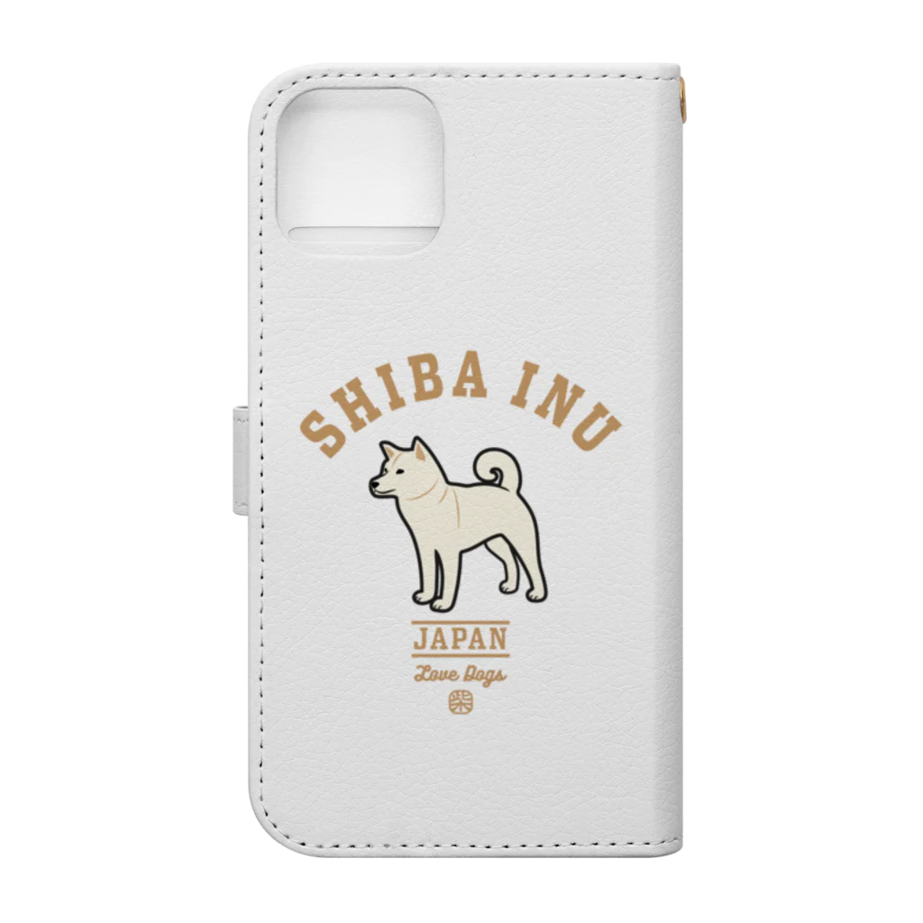 LONESOME TYPE ススのLove❤️Dogs（柴犬・白） Book-Style Smartphone Case :back