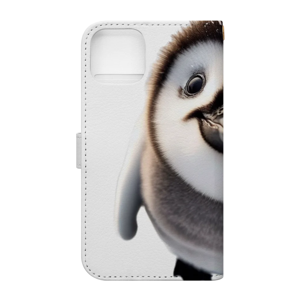 Lock-onの上目使いペンギン Book-Style Smartphone Case :back