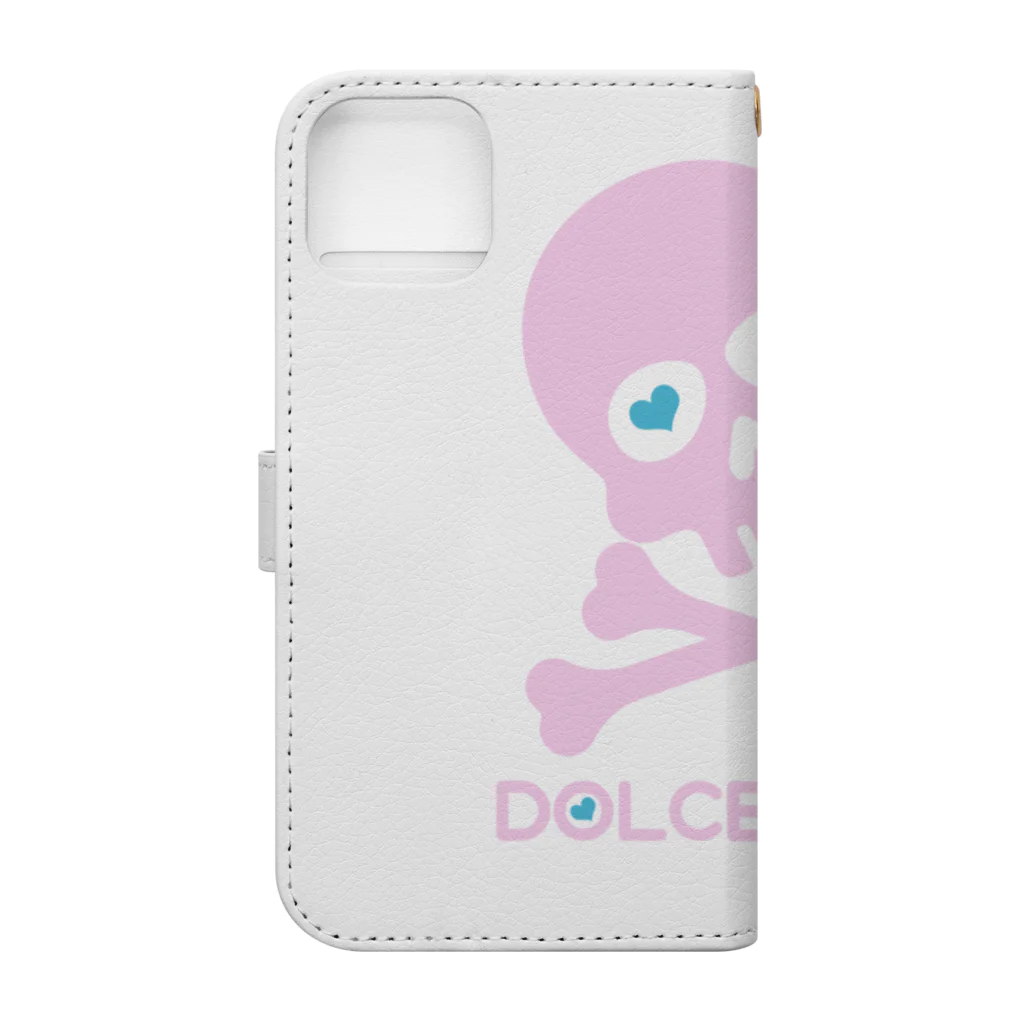 DOLCEOSSOのDOLCE OSSO ”ドルチェ オッソ”　ピンク Book-Style Smartphone Case :back